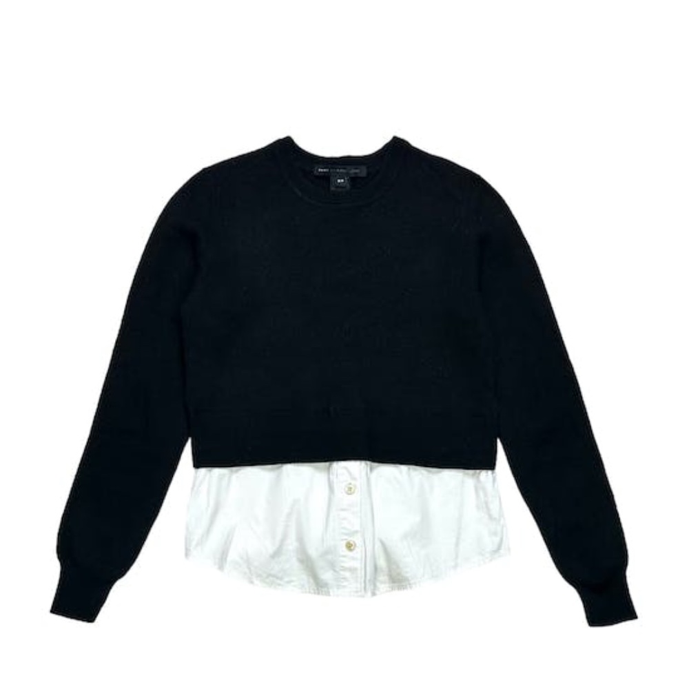 Marc by Marc Jacobs Wool Sweater half shirt, Black / White, size S